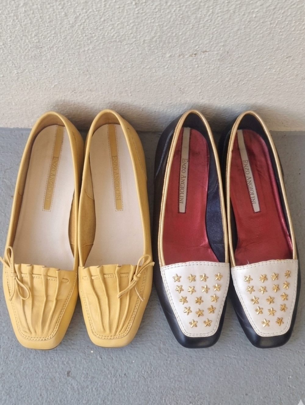 Enzo Angiolini Leather Flat Lot Of Two Pair Of Women's Shoes Size 7M
